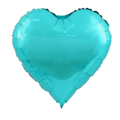 Turquoise Heart Shape Helium Mylar Balloon Singapore